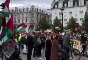 فیلم/ تجمع مردم اسلو در همبستگی با فلسطین