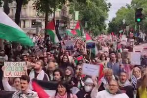 فیلم/ تظاهرات حمایت از فلسطین در فرانسه