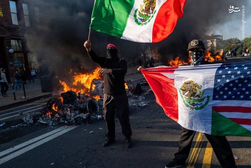 عکس/ آمریکا در آتش و دود