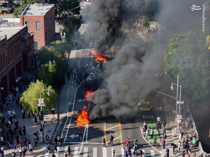 عکس/ آمریکا در آتش و دود