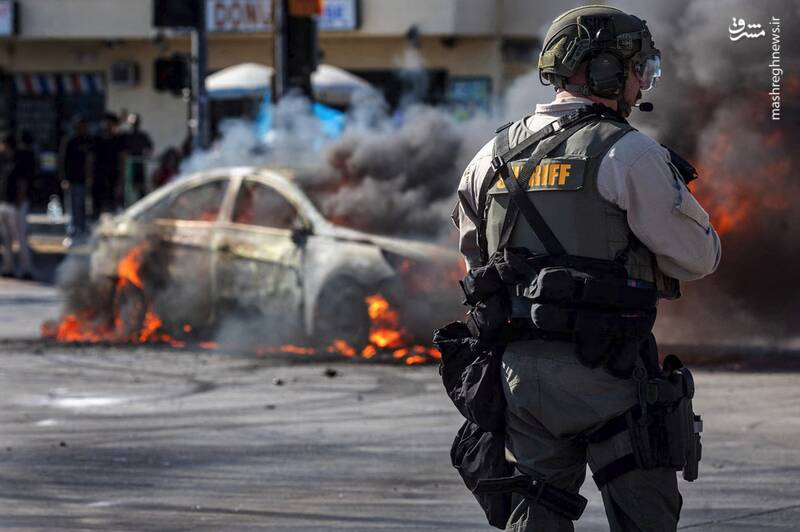 عکس/ آمریکا در آتش و دود