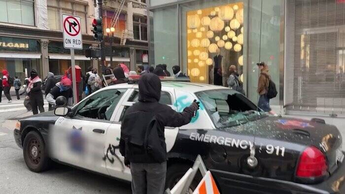 کشیده شدن اعتراضات آمریکا به شهر سانفرانسیسکو+عکس