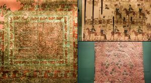 تصاویری از فرش‌های یافت شده از گورهایی سکایی در فلات یوکوک