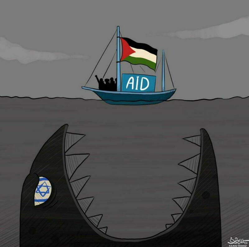 کاروان آزادی مادلین در میان دندانهای اسرائیل+ عکس