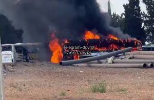 اصابت موشک ایرانی یه اتوبوس‌های صهیونی