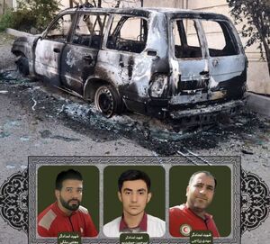 عکس/ ۳ امدادگر هلال احمر که در بمباران اسرائیل به شهادت رسیدند