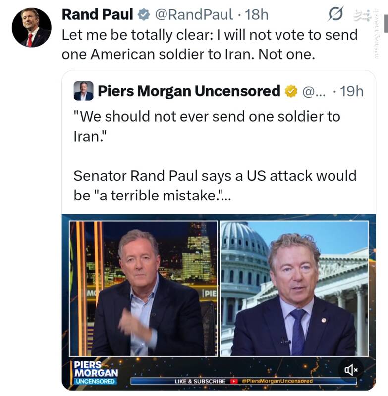 به فرستادن حتی یک سرباز به جنگ با ایران رای نخواهم داد!