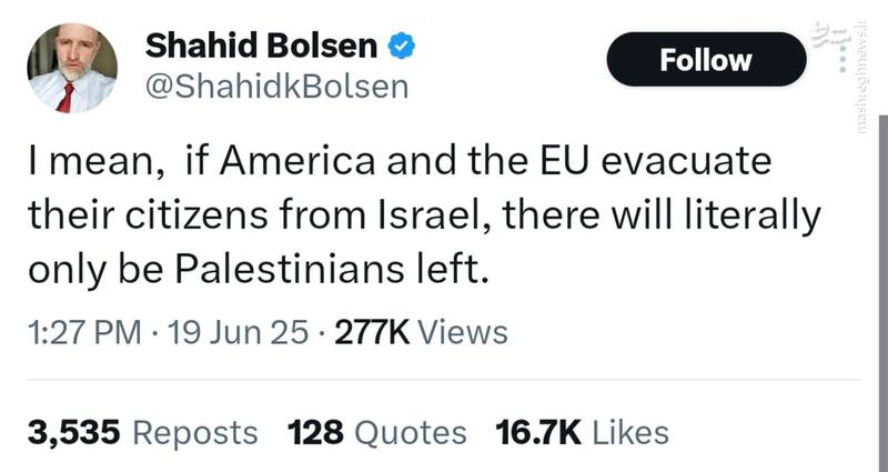 کنایه یکی از کاربران توئیتری به اشغالگری ساکنان مناطق اشغالی