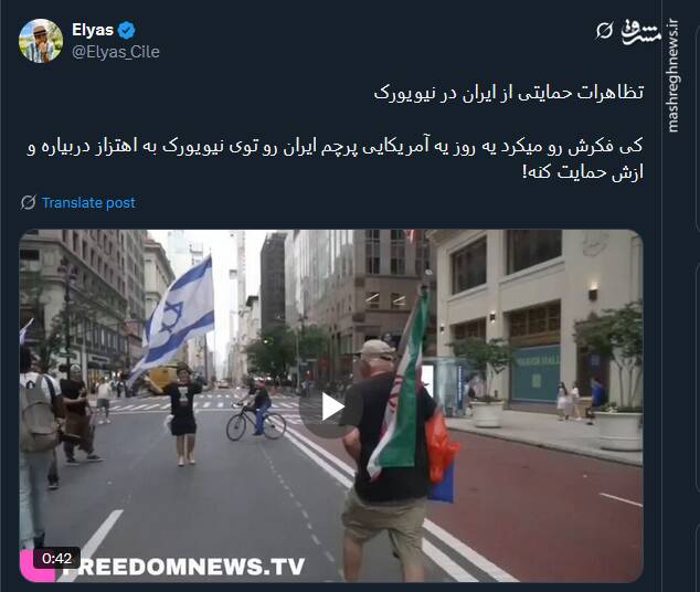تظاهرات حمایتی از ایران در نیویورک + فیلم