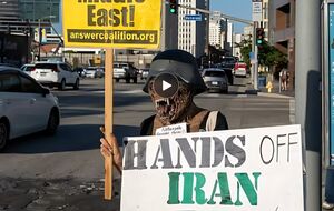 فیلم/ حمایت مردم آمریکا از ایران و شعار نه به جنگ