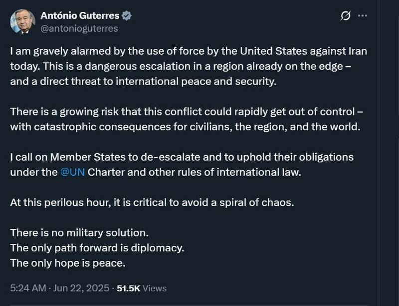 گوترش: آنچه اتفاق افتاده تهدیدی مستقیم برای صلح و امنیت بینالمللی است