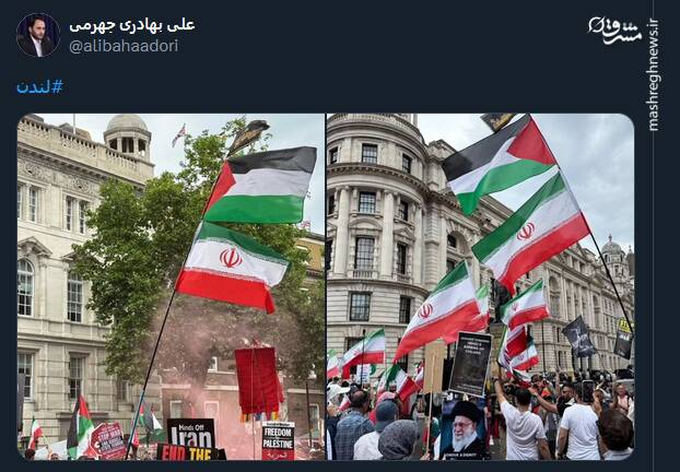 حمایت مردم لندن از ایران و فلسطین