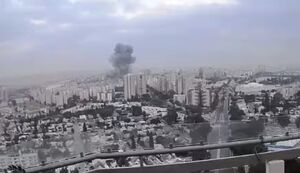 برخورد یک موشک به اسرائیل