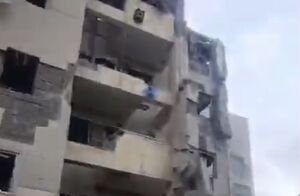 ویرانی و خسارت برخورد یک موشک به اسرائیل