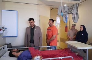 عیادت رئیس فدراسیون هندبال از مجروحین حملات رژیم صهیونی