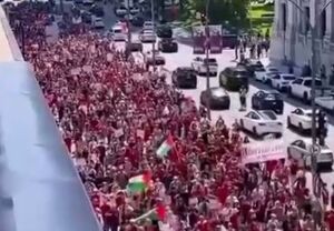 تظاهرات گسترده در مونترال کانادا در حمایت از غزه و فلسطین+ فیلم