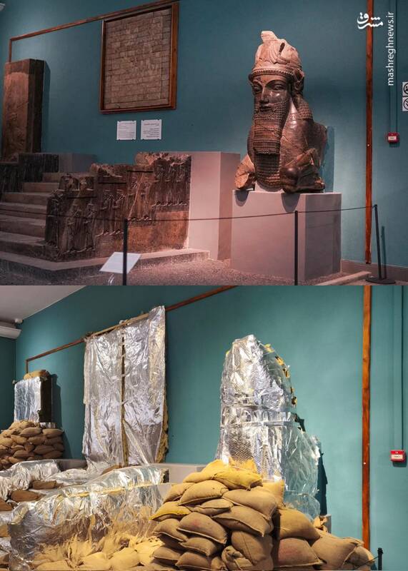 موزه ایران باستان قبل و بعد از اقدامات پیشگیرانه در شرایط جنگ+ عکس