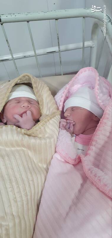 عکس/ تولد دوقلوهای دختر و پسر رُندترین روز سال در سمنان