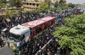 تشییع پیکر مطهر شهدای حمله رژیم صهیونیستی در کرج