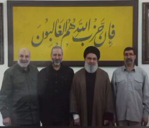 تصویری دیده نشده از شهید محمود باقری، شهیدسیدحسن نصرالله، سیدمجید موسوی و شهید زاهدی