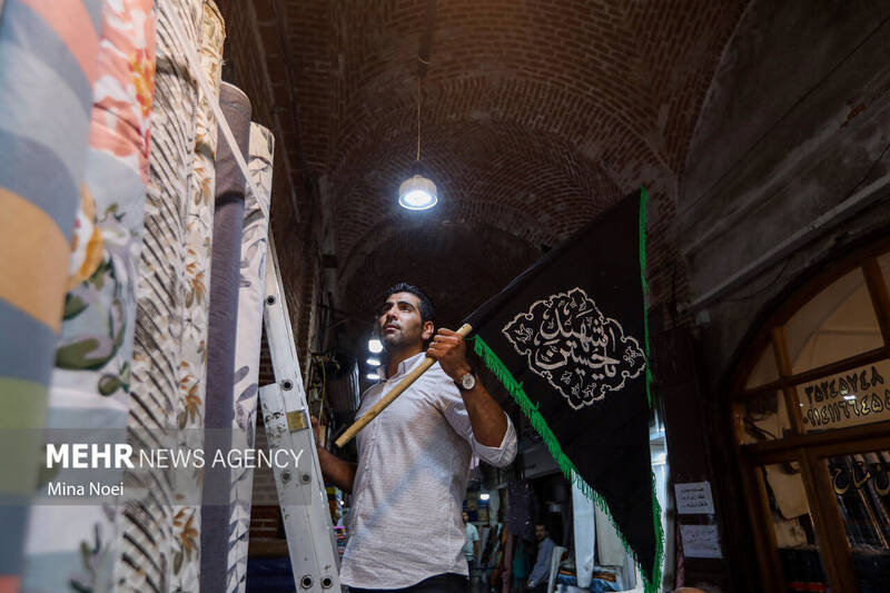 سیاه پوش شدن بازار تاریخی تبریز