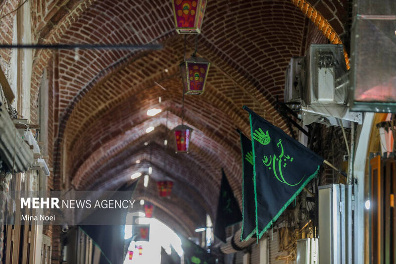 سیاه پوش شدن بازار تاریخی تبریز