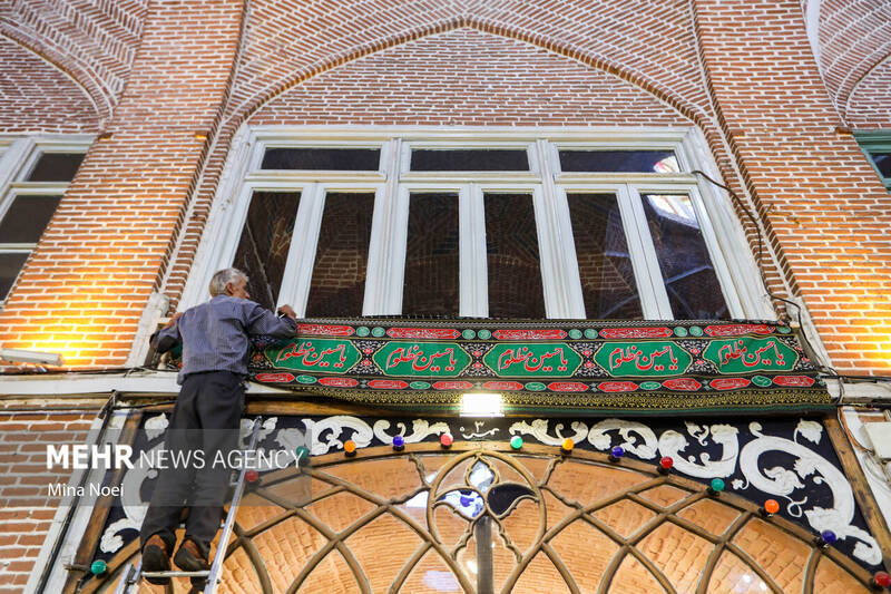 سیاه پوش شدن بازار تاریخی تبریز