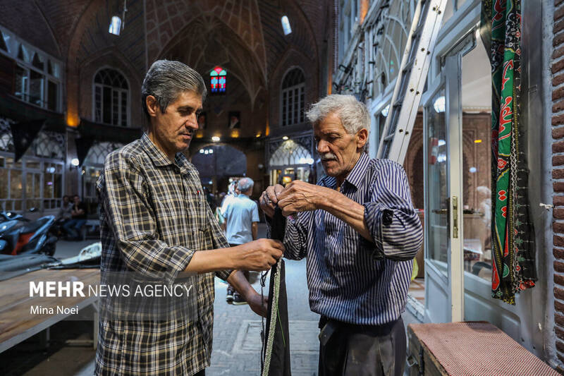 سیاه پوش شدن بازار تاریخی تبریز