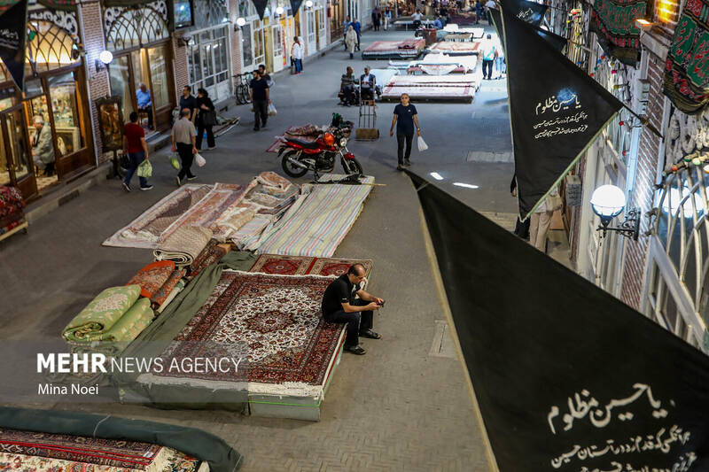 سیاه پوش شدن بازار تاریخی تبریز