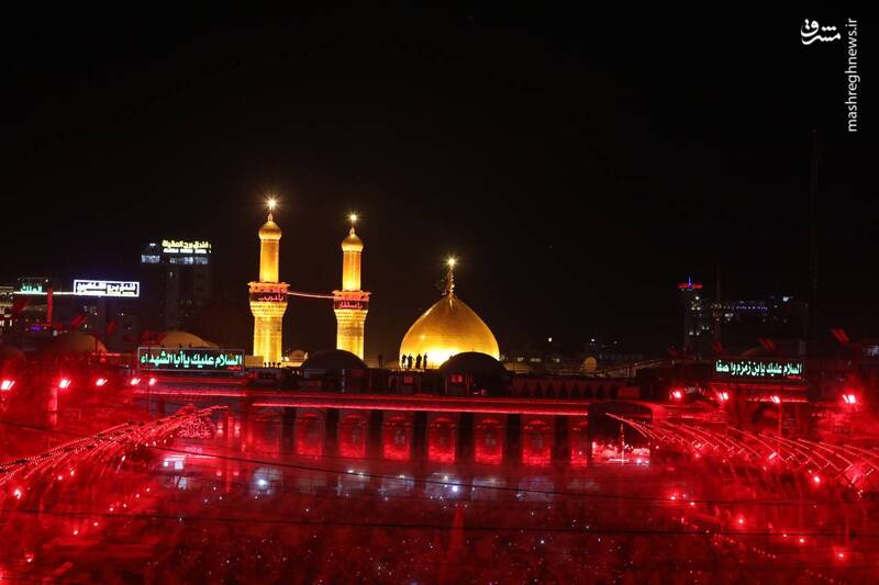 عکس/ مراسم تعویض پرچم حرمین کربلا در شب اول محرم ۱۴۴۶ ه.ق