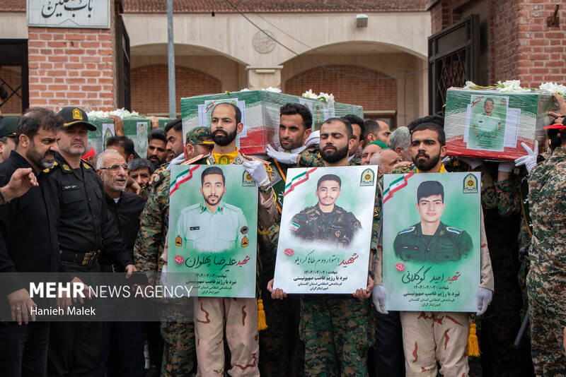 تشییع پیکر پاک سه شهید نیروی انتظامی درگرگان