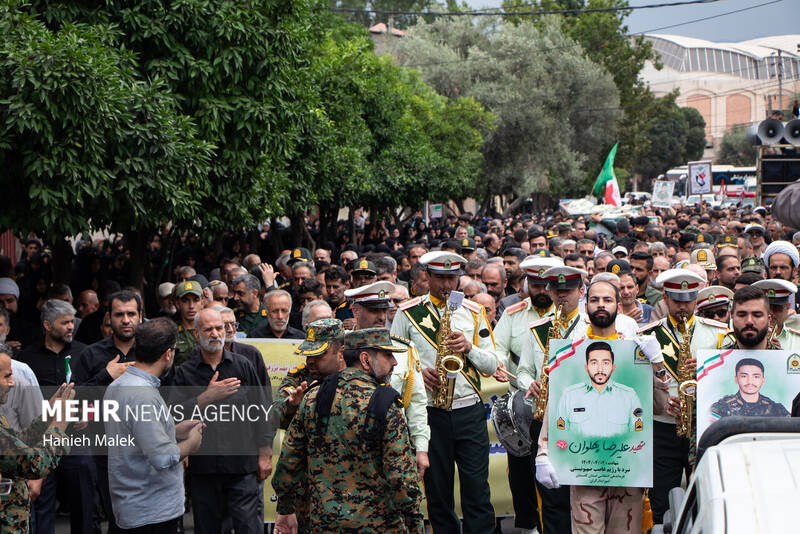 تشییع پیکر پاک سه شهید نیروی انتظامی درگرگان