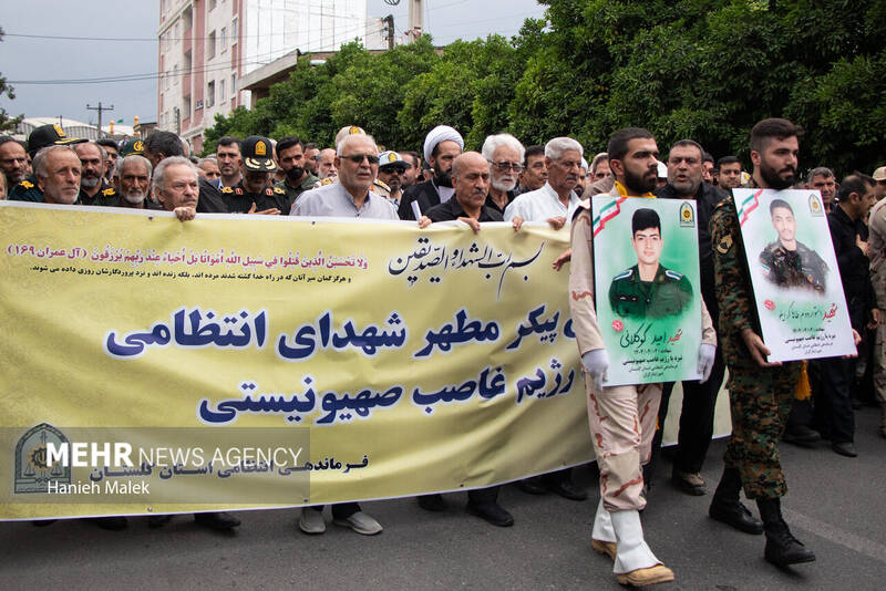 تشییع پیکر پاک سه شهید نیروی انتظامی درگرگان