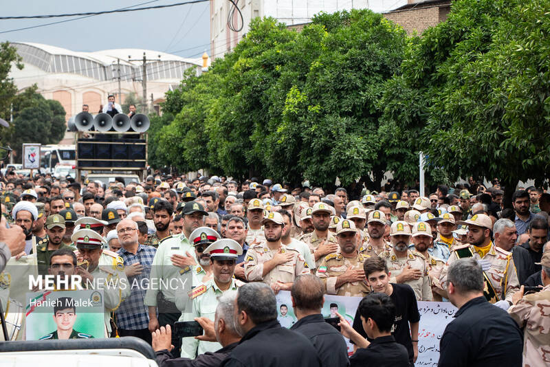 تشییع پیکر پاک سه شهید نیروی انتظامی درگرگان