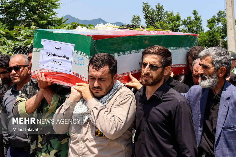 تشییع پیکر شهید «پوراندخت سعادتنژاد» در تالش