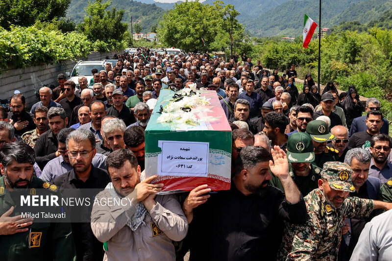 تشییع پیکر شهید «پوراندخت سعادتنژاد» در تالش