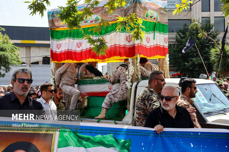 تشییع پیکر شهید «پوراندخت سعادتنژاد» در تالش