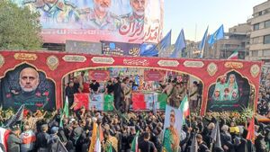 مراسم تشییع شهدای جنگ تحمیلی رژیم صهیونیستی