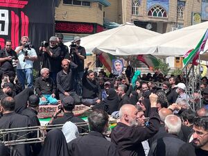 برگزاری مراسم تشییع شهدای اقتدار ایران در صحن امامزاده صالح (ع) تهران