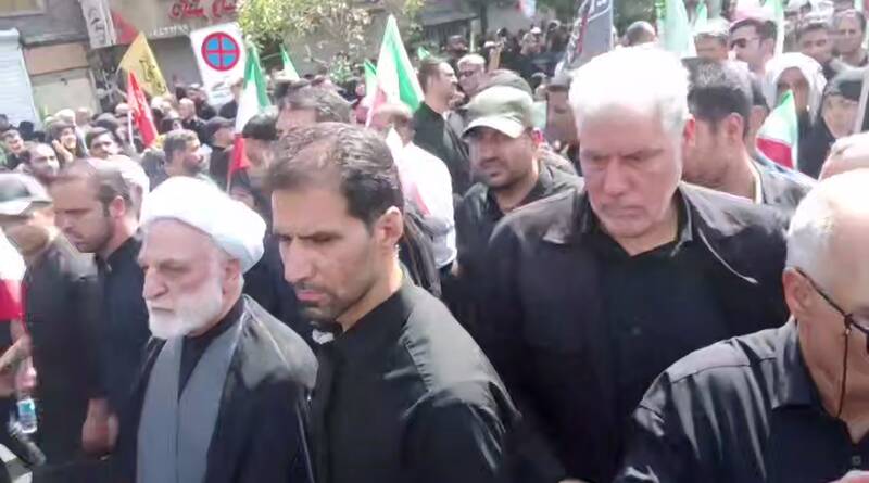 حضور رئیس قوه قضاییه در مراسم تشییع شهدای اقتدار ایران +عکس و فیلم