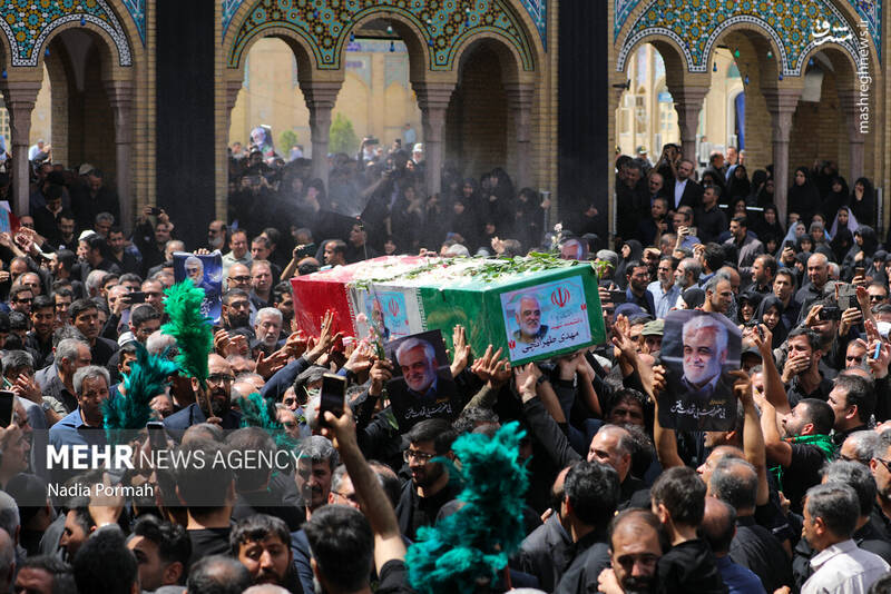 عکس/ تدفین شهید طهرانچی در حرم حضرت عبدالعظیم حسنی(ع)