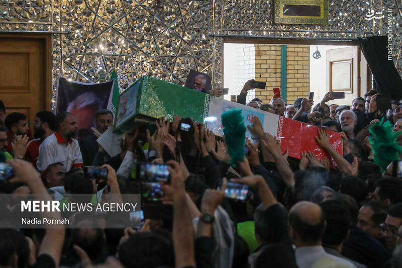 عکس/ تدفین شهید طهرانچی در حرم حضرت عبدالعظیم حسنی(ع)