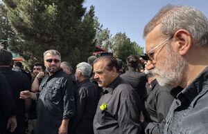 عکس / حضور لاریجانی در مراسم تشییع سردار حاجی زاده