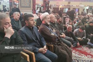 حضور علی لاریجانی در مراسم وداع با پیکر سردار رشید در دزفول