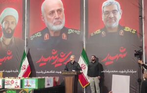 فیلم/ مراسم وداع با پیکر سردار رشید با حضور لاریجانی در دزفول