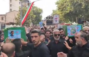 فیلم/ تشییع پیکر شهیده ۳ ساله‌ و مادرش در گرگان