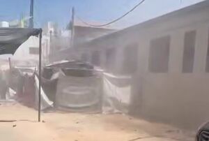 لحظه اولیه حمله صهیونیست‌ها به چادر آوارگان در دیرالبلح