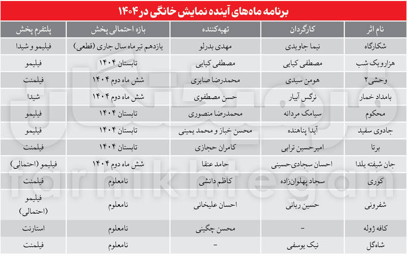 آثار تولیدی نمایش خانگی در حال تکمیل است/تابستانِ ولرم پلتفرمی