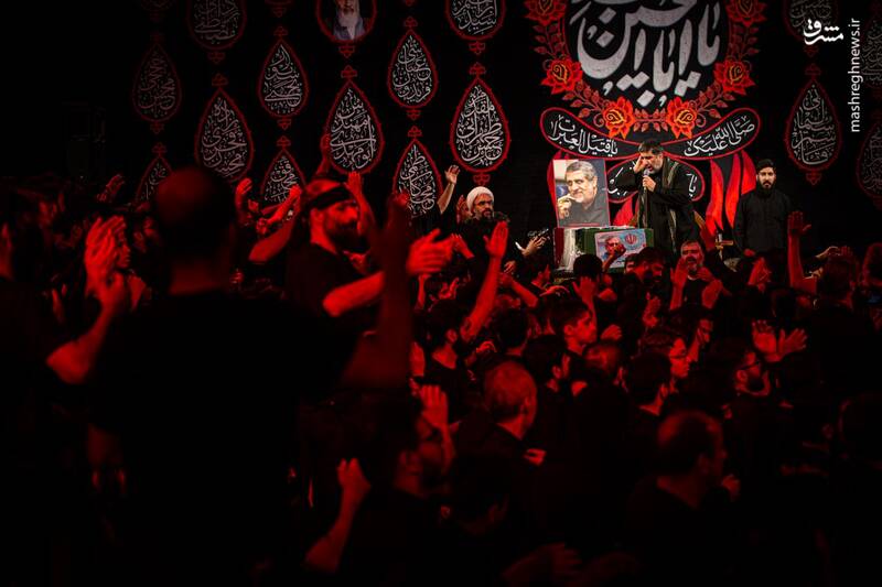 عکس/ حضور پیکر شهید ایزدی در هفتمین شب محرم در هیئت فاطمیون قم