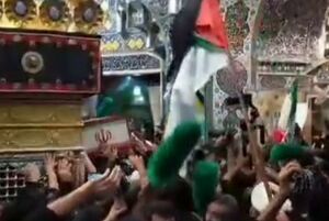 فیلم/ طواف پیکر شهید ایزدی در حرم حضرت معصومه (س)